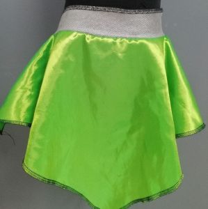 Kids Costumes to Hire - Lime Green Skirt with silver band - CHILD